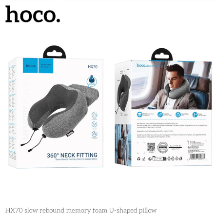 หมอนรองคอ HOCO HX70 เมมโมรี่โฟม ทรงตัว U รองรับต้นคอ 360° พับเก็บได้ พร้อมถุงสำหรับพกพา_9
